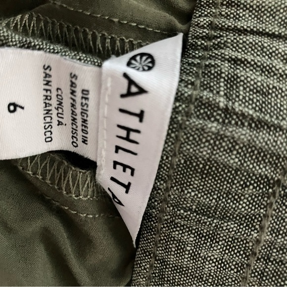 Athleta Olive Green Linen Pants Women’s size 6 - Picture 2 of 2
